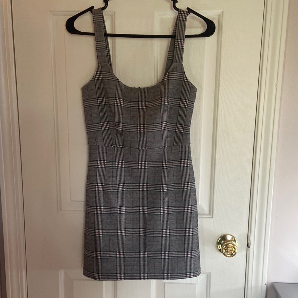Gray Plaid Women's Dress